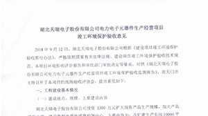 乐动在线-乐动（中国）
电力电子元器件生产经营项目竣工环境保护验收意见